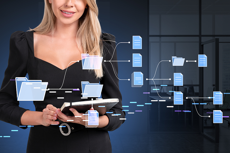lady going paperless